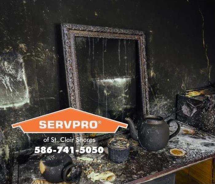 soot damaged contents in home 